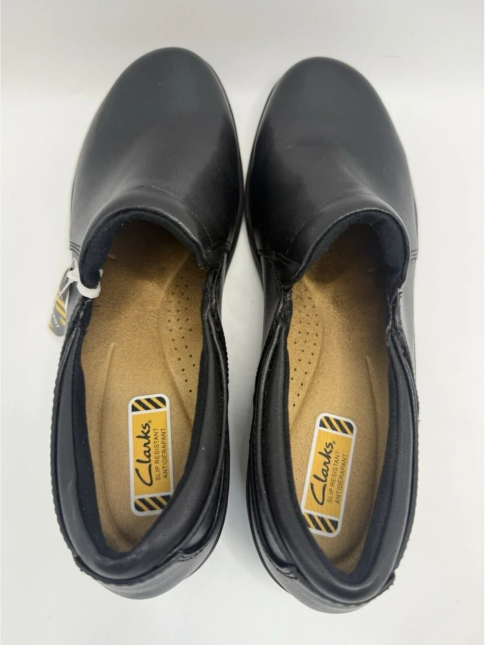 Clarks Talene Pace Womens 10 D Black Leather Anti-slip Work Casual Shoe NWT